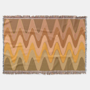 Funny Sinus Waves earth colours + your idea Throw Blanket