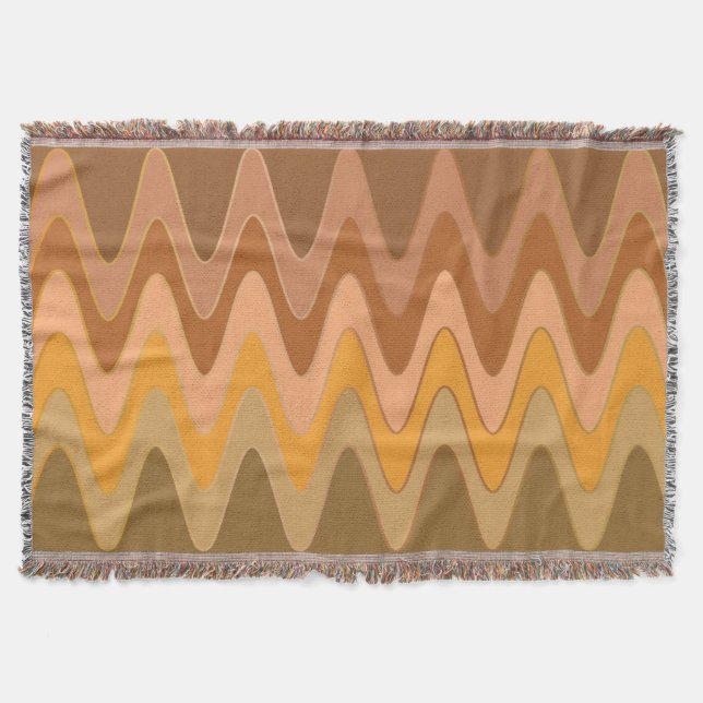 Funny Sinus Waves earth colours + your idea Throw Blanket (Front)