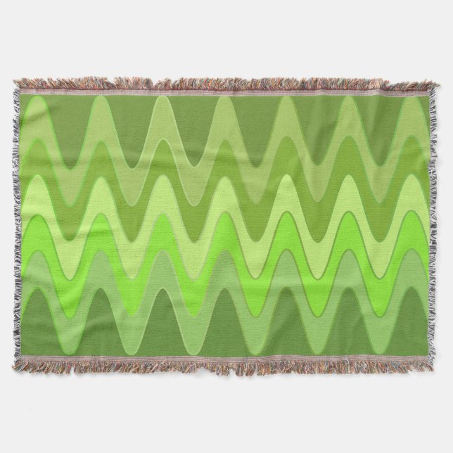 Funny Sinus Waves green + your idea Throw Blanket (Front)