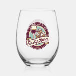 Funny Sip Wine Dice Bunco  Stemless Wine Glass<br><div class="desc">Enjoy laughs and lucky rolls with this Funny Sip Wine Dice Bunco Stemless Wine Glass! Perfect for Bunco night, it celebrates the classic combo of rolling dice and sipping wine. A playful gift for Bunco lovers, wine fans, and game-night queens who know the best strategy is simple: sip, roll, laugh,...</div>