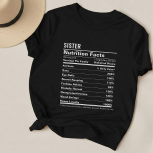 Funny Sister Appreciation Minimalist Black & White T-Shirt