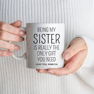 Funny Sister Birthday Gift Ideas Big Little Sister Coffee Mug