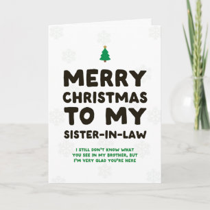 Funny Sister in Law Christmas Card