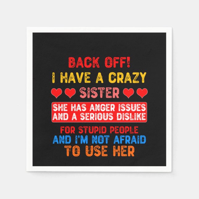 Funny Sister Saying Napkin (Front)