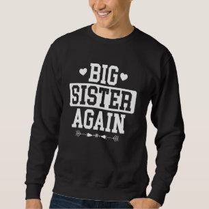 Funny Sister Saying Prmoted to Big Sister Again Sweatshirt