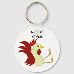 Funny Sitting Rooster Key Ring