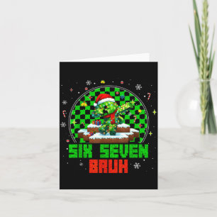 Funny Six Seven 67 Bruh Meme 6 7 Santa Christmas P Card