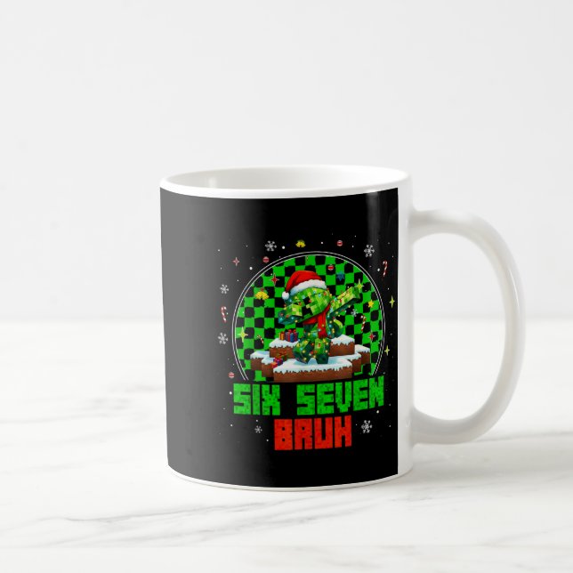 Funny Six Seven 67 Bruh Meme 6 7 Santa Christmas P Coffee Mug (Right)