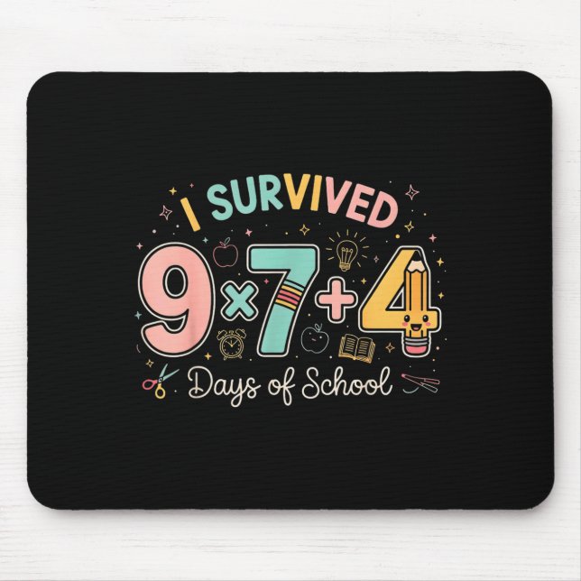 Funny Six Seven 67 Days Of School Meme Math Teache Mouse Pad (Front)
