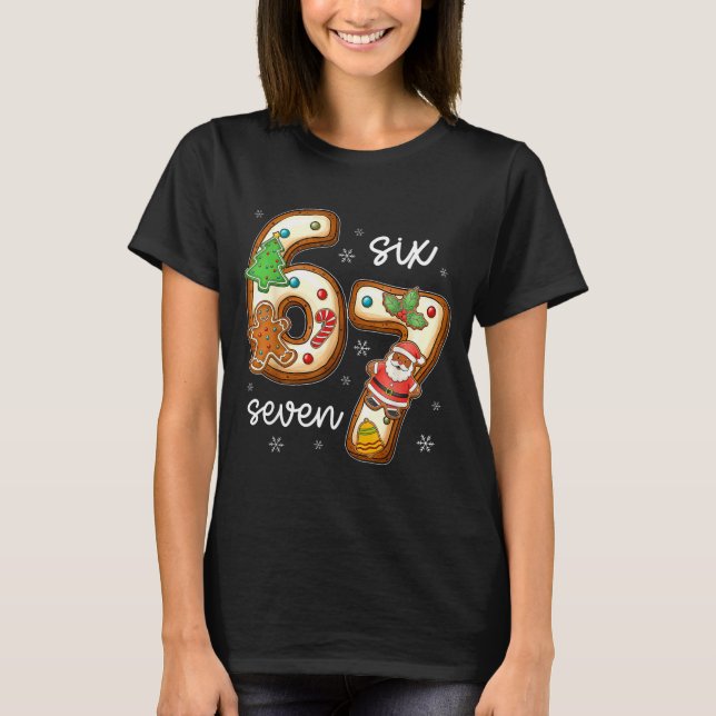 Funny Six Seven 67 Gingerbread Christmas Boys Xmas T-Shirt (Front)