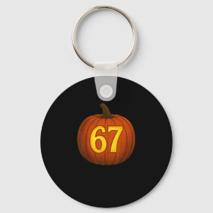 Funny Six Seven 67 Halloween Pumpkin Jackolantern  Key Ring