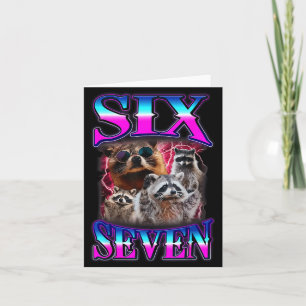 Funny Six Seven 67 Meme 67 Racoon Meme Bootleg Gra Card