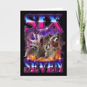 Funny Six Seven 67 Meme 67 Racoon Meme Bootleg Gra Card