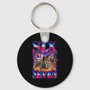 Funny Six Seven 67 Meme 67 Racoon Meme Bootleg Gra Key Ring