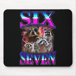 Funny Six Seven 67 Meme 67 Racoon Meme Bootleg Gra Mouse Pad