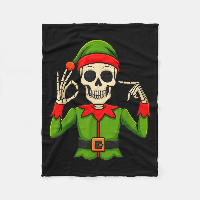 Funny Six Seven 67 Meme 6 7 Christmas Elf Hand Boy Fleece Blanket (Front)