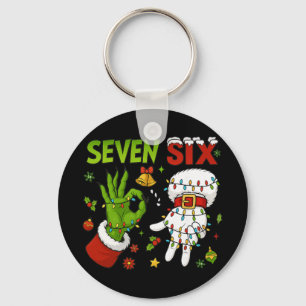 Funny Six Seven 67 Meme 6 7 Christmas Elf Hand Boy Key Ring