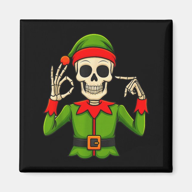 Funny Six Seven 67 Meme 6 7 Christmas Elf Hand Boy Magnet (Front)