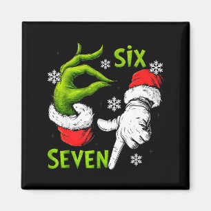 Funny Six Seven 67 Meme 6 7 Christmas Elf Hand Boy Magnet