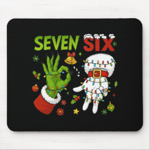 Funny Six Seven 67 Meme 6 7 Christmas Elf Hand Boy Mouse Pad