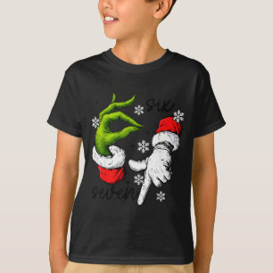 Funny Six Seven 67 Meme 6 7 Christmas Elf Hand Boy T-Shirt