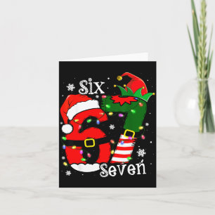 Funny Six Seven 67 Meme 6 7 Elf Santa Christmas Pa Card