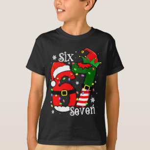 Funny Six Seven 67 Meme 6 7 Elf Santa Christmas Pa T-Shirt