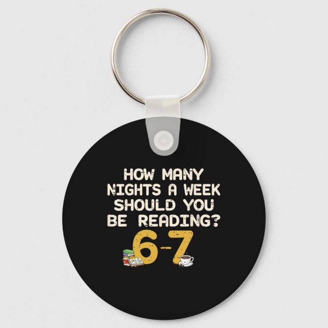 Funny Six Seven 67 Meme Book Lover Reading 6 7 Shi Key Ring (Front)