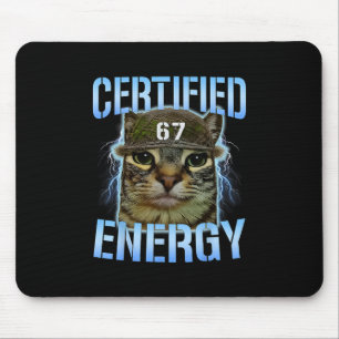 Funny Six Seven 67 Meme Certified Energy Cursed Ca Mouse Pad
