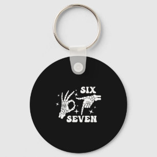 Funny Six Seven 67 Meme Gen Alpha Skeleton Hands  Key Ring