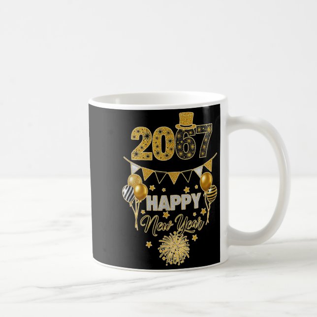 Funny Six Seven 67 Meme Happy New Year  Coffee Mug (Right)