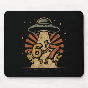 Funny Six Seven 67 Meme Internet Meme Ufo Gen Alph Mouse Pad