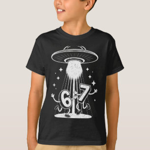 Funny Six Seven 67 Meme Internet Meme Ufo Gen Alph T-Shirt