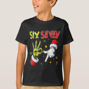 Funny Six Seven 67 Meme Monster Santa Christmas Pa T-Shirt