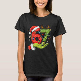 Funny Six Seven 67 Meme Santa Christmas Brainrot P T-Shirt