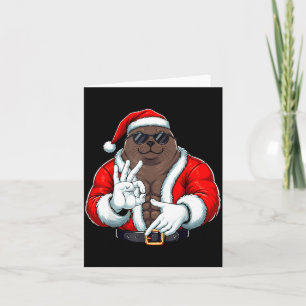 Funny Six Seven 67 Meme Seal Christmas Men Boys Te Card