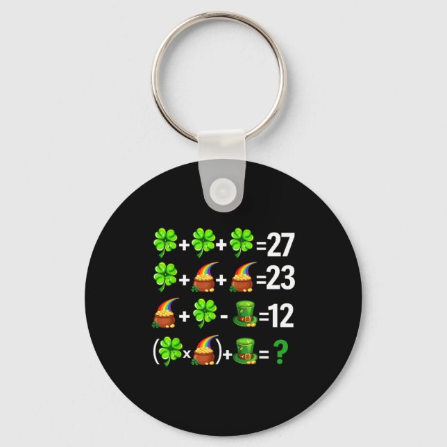 Funny six seven 67 meme st patricks day math key ring (Front)