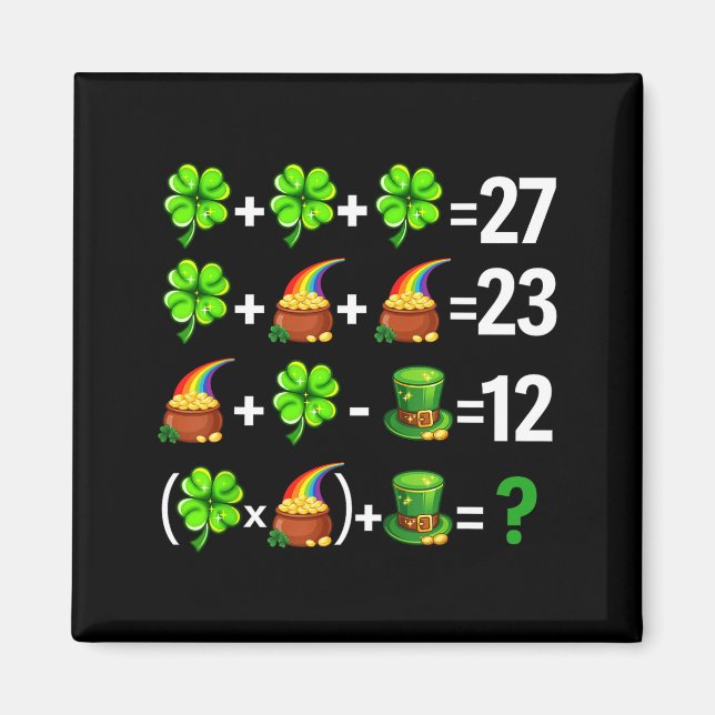 Funny six seven 67 meme st patricks day math magnet (Front)