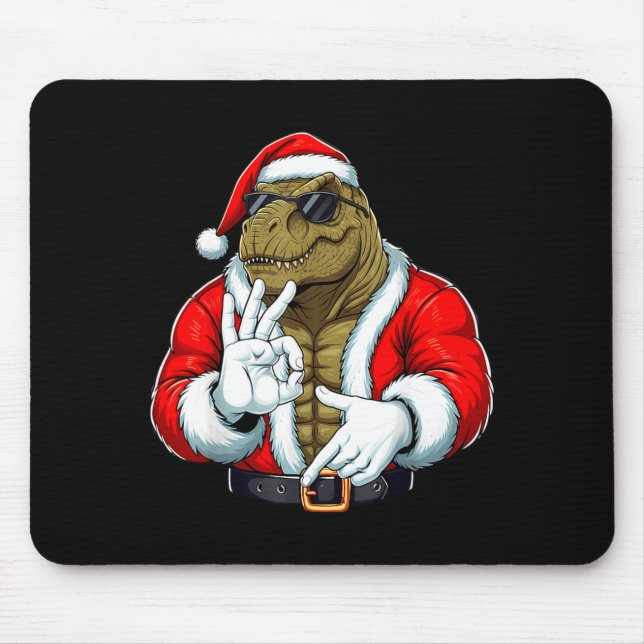 Funny Six Seven 67 Meme T-rex Christmas Men Boys T Mouse Pad (Front)