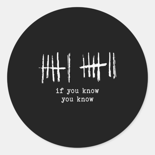 Funny Six Seven 67 Meme Tally Marks 6 7 Numbers  Classic Round Sticker (Front)