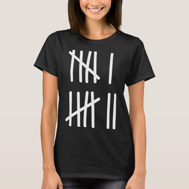 Funny Six Seven 67 Meme Tally Marks 6 7 Numbers Ki T-Shirt (Front)