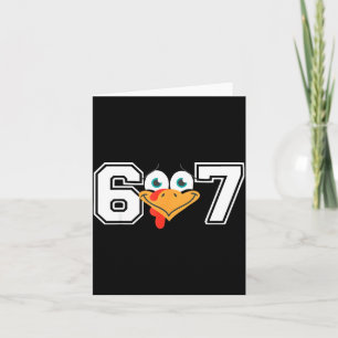 Funny Six Seven 67 Turkey Face Thanksgiving Matchi Card