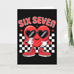 Funny Six Seven 67 Valentine Day Heart Men Boys Ki Card