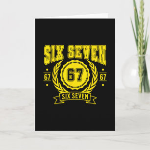 Funny Six Seven 6 7 67 Meme Gen Alpha Slang Boys G Card