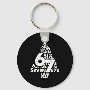 Funny Six Seven 6 7 Christmas Tree Meme Christmas  Key Ring