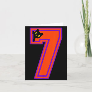 Funny Six Seven 6 7 Halloween Black Cat Teacher Card