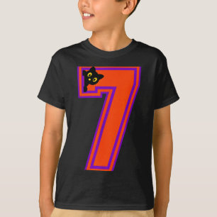Funny Six Seven 6 7 Halloween Black Cat Teacher T-Shirt