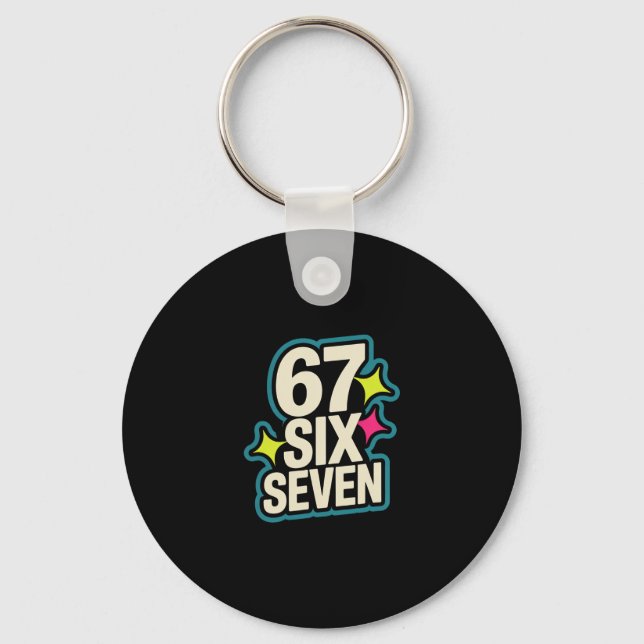 Funny Six Seven 6 7 Meme 1  Key Ring (Front)