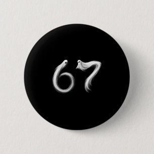 Funny Six Seven 6 7 Meme 67 Design Ghost Halloween Cm Round Badge