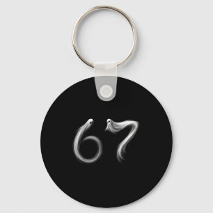 Funny Six Seven 6 7 Meme 67 Design Ghost Halloween Key Ring